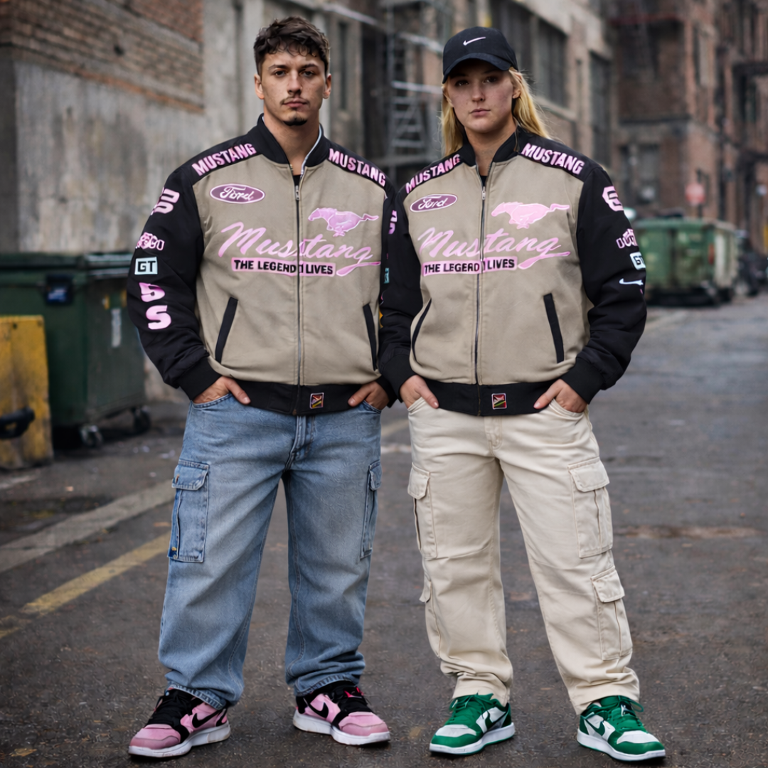 Retro Style Ford Mustang NASCAR Racing Jacket - Unisex