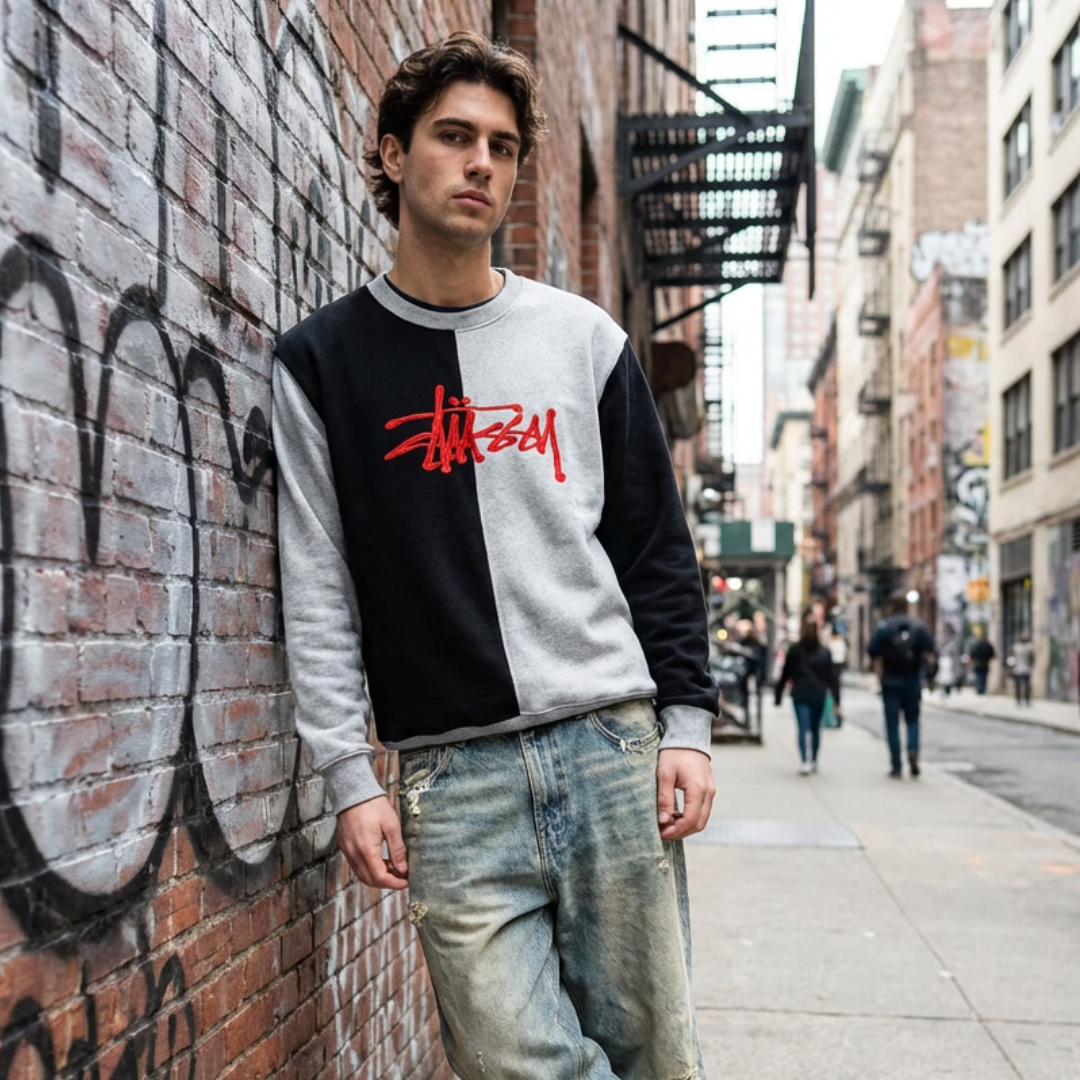 Stussy Rework/Upcycled Unisex Sweatshirt - Medium