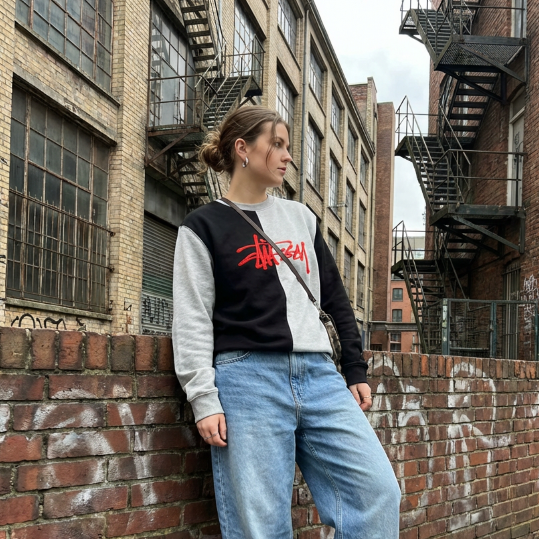Stussy Rework/Upcycled Unisex Sweatshirt - Medium