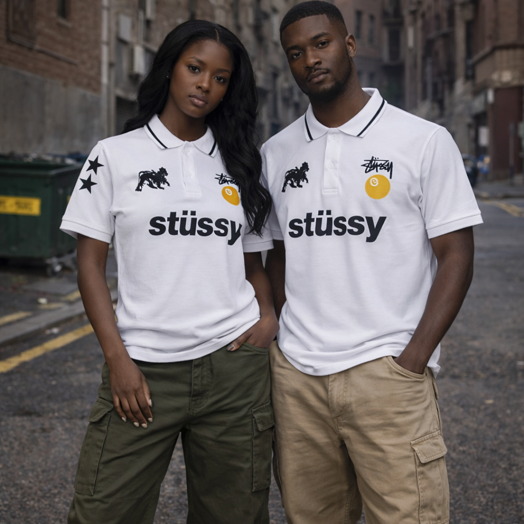 Stussy World Tour Unisex Polo - White