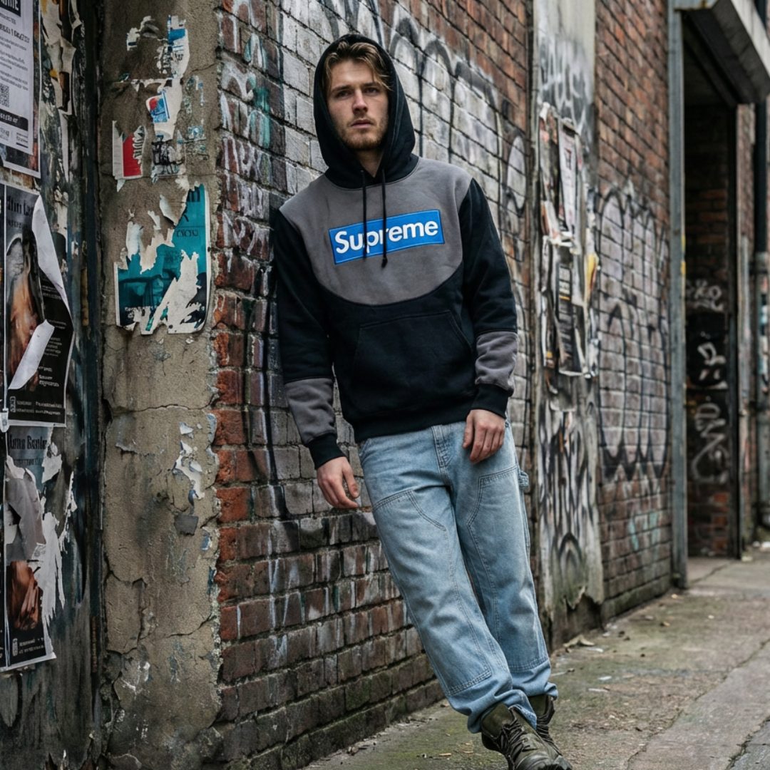 Supreme Rework/Upcycled Unisex Hoodie - Large